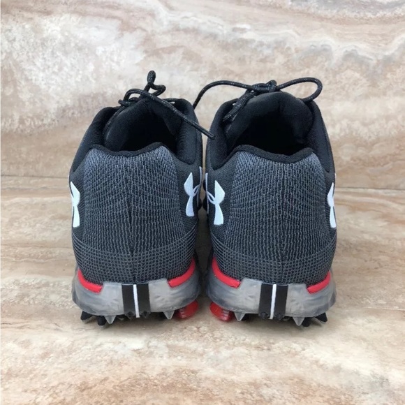 Under Armour Jordan Spieth 2 Golf Cleats Shoes Black Red Gore-Tex - Picture 6 of 8